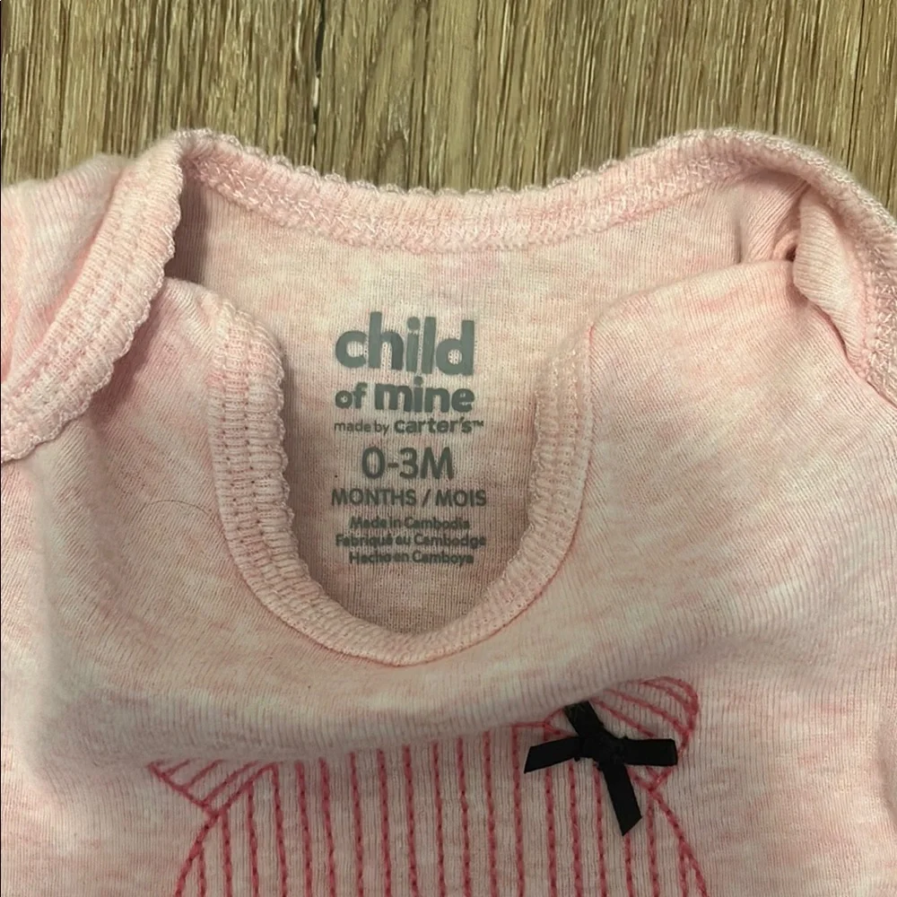 Carter's Pink Bear Baby Bodysuit